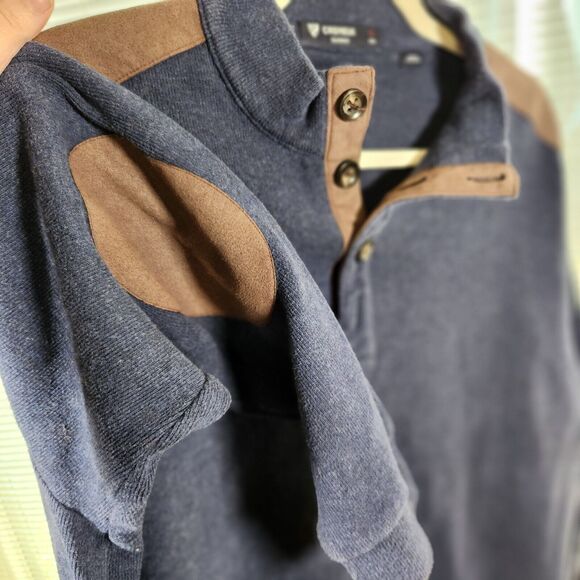 Cremieux Classic $95 XL‎ French Rib Mock Neck 1/4 Button Cotton Pullover Sweater - Picture 4 of 11